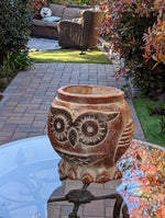 Aztec Owl Flower Pot - Copper & Black, Mexican Pottery, Indoor Outdoor Plant Pot, Owl Decor, Owl Gifts Large Pot