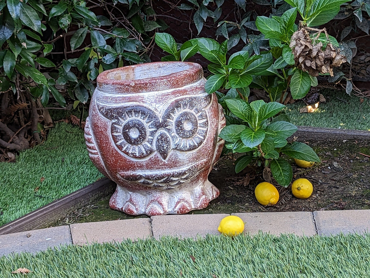 aztec plant pots Aztec Owl Flower Pot