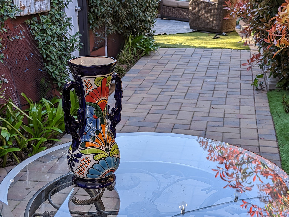 Colorful Vase, Talavera Pottery, Mexican Pottery Vase, Small Ceramic Vase, Vase Gift Ideas, Painted Flower Vase
