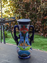 Colorful Vase, Talavera Pottery, Mexican Pottery Vase, Small Ceramic Vase, Vase Gift Ideas, Painted Flower Vase