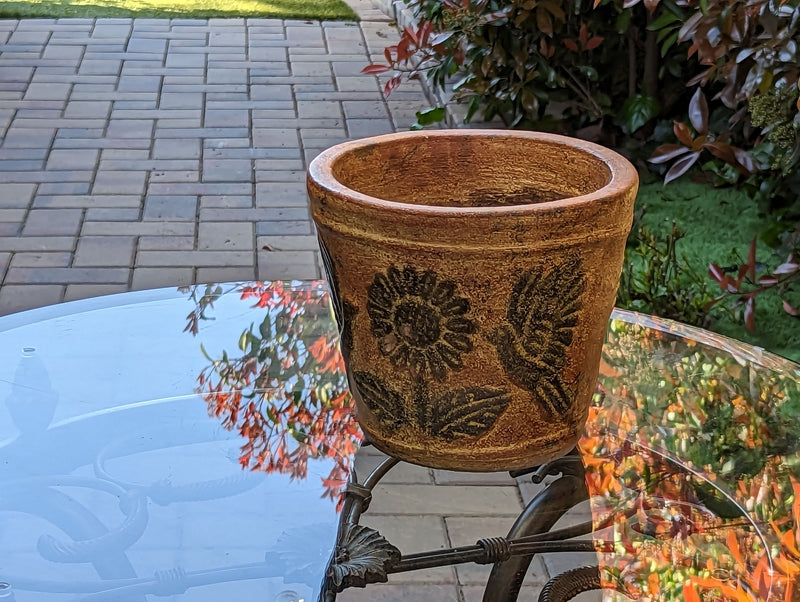 Clay Flower Pot, Mexican Pottery, Indoor Outdoor Home Decor, Small Planter, Garden Decor