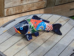 Ceramic Fish, Talavera Pottery, Handmade in Mexico, Fish Home Decor, Garden or Porch Decor, Yard Art, Unique Gift for Fish Lovers