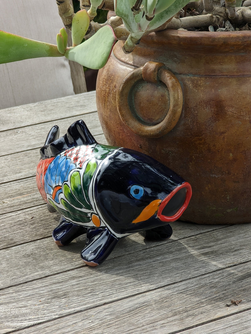 Ceramic Fish, Talavera Pottery, Handmade in Mexico, Fish Home Decor, Garden or Porch Decor, Yard Art, Unique Gift for Fish Lovers