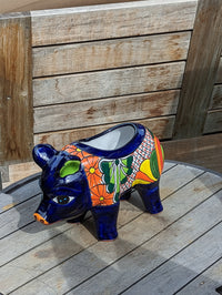 Ceramic Planter, Cute Pig Flower Pot, Pig Decor, Flower Pots Outdoor, Talavera Pottery, Handmade, Cute Pig Gift, Ceramic Pig Figurine