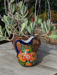 Beverage Pitcher, Handmade Talavera Pottery, Large Pitcher for Water, Lemonade, Drinks, Juice, Home Barware Party Pitcher, Mexican Decor