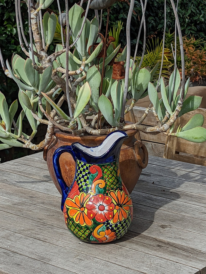 Beverage Pitcher, Handmade Talavera Pottery, Large Pitcher for Water, –  LUV2BRD