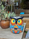 Owl Flower Pot 14" Ceramic Planter, Gorgeous Handmade Talavera Pottery, Outdoor Garden Decor, Home Decor, Unique Gift for Birders