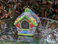 Ceramic Bird Feeder, Talavera Pottery, Decorative Outdoor Hanging Feeder Station, Handmade Mexican Pottery, Attract Wild Birds