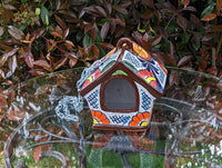 Ceramic Bird Feeder, Talavera Pottery, Decorative Outdoor Hanging Feeder Station, Handmade Mexican Pottery, Attract Wild Birds
