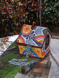 Ceramic Bird Feeder, Talavera Pottery, Decorative Outdoor Hanging Feeder Station, Handmade Mexican Pottery, Attract Wild Birds