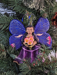 Christmas Ornament, Angel with Flowers, Christmas Angel Home Decor, Handmade Angel Art from Oaxaca Mexico, Christmas Tree Decor