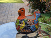 Talavera Chicken Ceramic Planter & Colorful Flower Pot, Handmade Outdoor Decor or Indoor Planter Pot, Colorful Ceramic Mexican Garden Decor