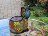 Talavera Cat Flower Pot, Ceramic Planter Home Decor, Indoor Outdoor Planter Pot, Mexican Pottery Yard & Garden Decor, Handmade