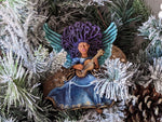 Christmas Ornament - Angel with Guitar, Handmade in Oaxaca Mexico, Angel Musician Christmas Decor, Angel Wings, Mexican Art