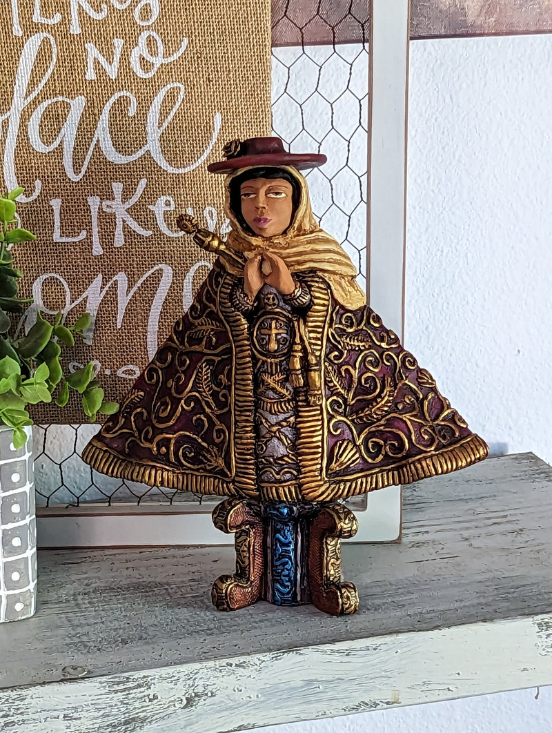 Pilgrim Mexican Art, Handmade Sculpture from Oaxaca Mexico, Shelf Decor / Home Decor, Original Art, Handpainted Figurine