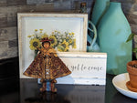 Pilgrim Mexican Art, Handmade Sculpture from Oaxaca Mexico, Shelf Decor / Home Decor, Original Art, Handpainted Figurine