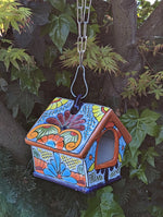 Ceramic Bird Feeder, Talavera Pottery, Decorative Outdoor Hanging Feeder Station, Handmade Mexican Pottery, Attract Wild Birds