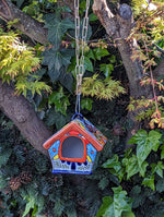 Ceramic Bird Feeder, Talavera Pottery, Decorative Outdoor Hanging Feeder Station, Handmade Mexican Pottery, Attract Wild Birds