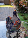 Talavera Chicken Ceramic Planter & Colorful Flower Pot, Handmade Outdoor Decor or Indoor Planter Pot, Colorful Ceramic Mexican Garden Decor