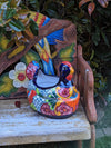 Talavera Chicken Ceramic Planter & Colorful Flower Pot, Handmade Outdoor Decor or Indoor Planter Pot, Colorful Ceramic Mexican Garden Decor