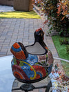 Talavera Chicken Ceramic Planter & Colorful Flower Pot, Handmade Outdoor Decor or Indoor Planter Pot, Colorful Ceramic Mexican Garden Decor