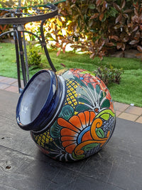Colorful Sidepot Planter, Talavera Ceramic Flower Pot, Handmade Pottery, Outdoor Garden Decor, Indoor Home Decor, Unique Gift