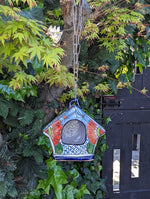 Ceramic Bird Feeder, Talavera Pottery, Decorative Outdoor Hanging Feeder Station, Handmade Mexican Pottery, Attract Wild Birds