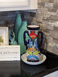 Colorful Vase, Talavera Pottery, Mexican Pottery Vase, Small Ceramic Vase, Vase Gift Ideas, Painted Flower Vase