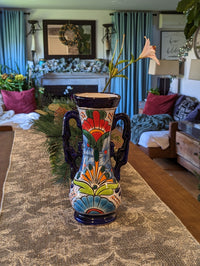 Colorful Vase, Talavera Pottery, Mexican Pottery Vase, Small Ceramic Vase, Vase Gift Ideas, Painted Flower Vase