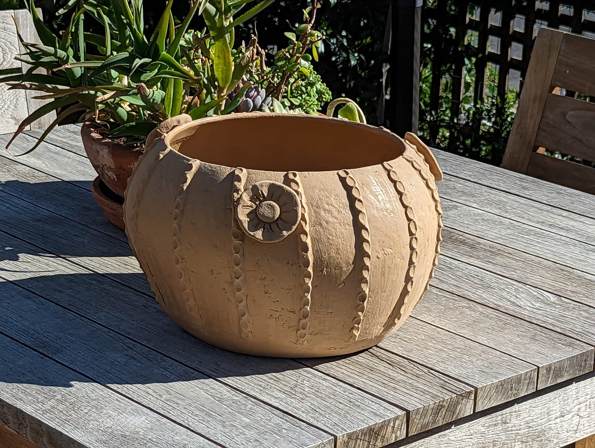 Ceramic Planter, Cactus Flower Pot, Handmade Mexican Pottery from Santa Maria Atzompa, Mexico, Home Decor, Indoor, Outdoor Decor, Plant Pot