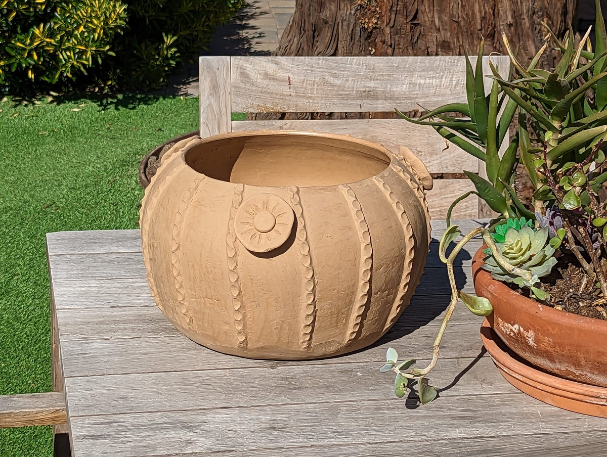Ceramic Planter, Cactus Flower Pot, Handmade Mexican Pottery from Santa Maria Atzompa, Mexico, Home Decor, Indoor, Outdoor Decor, Plant Pot