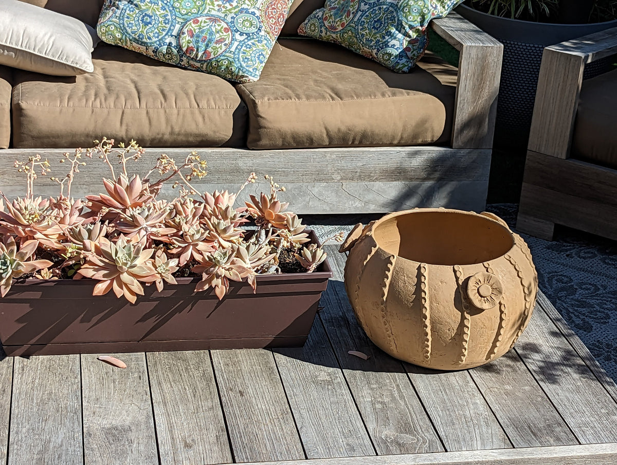 Ceramic Planter, Cactus Flower Pot, Handmade Mexican Pottery from Santa Maria Atzompa, Mexico, Home Decor, Indoor, Outdoor Decor, Plant Pot