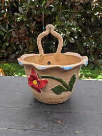 Hanging Planter, Ceramic Flower Pot, Handmade Mexican Pottery from Atzompa, Mexico, Home Decor, Indoor or Outdoor Decor, Charming Plant Pot