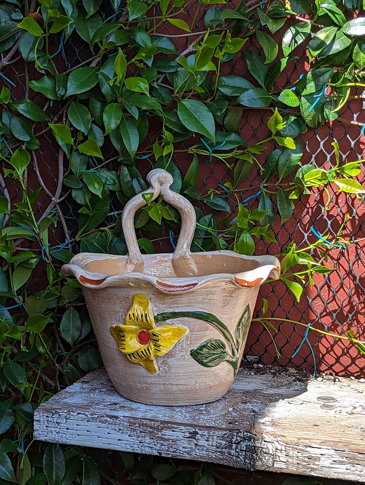 Hanging Planter, Ceramic Flower Pot, Handmade Mexican Pottery from Atzompa, Mexico, Home Decor, Indoor or Outdoor Decor, Charming Plant Pot