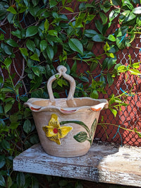 Hanging Planter, Ceramic Flower Pot, Handmade Mexican Pottery from Atzompa, Mexico, Home Decor, Indoor or Outdoor Decor, Charming Plant Pot
