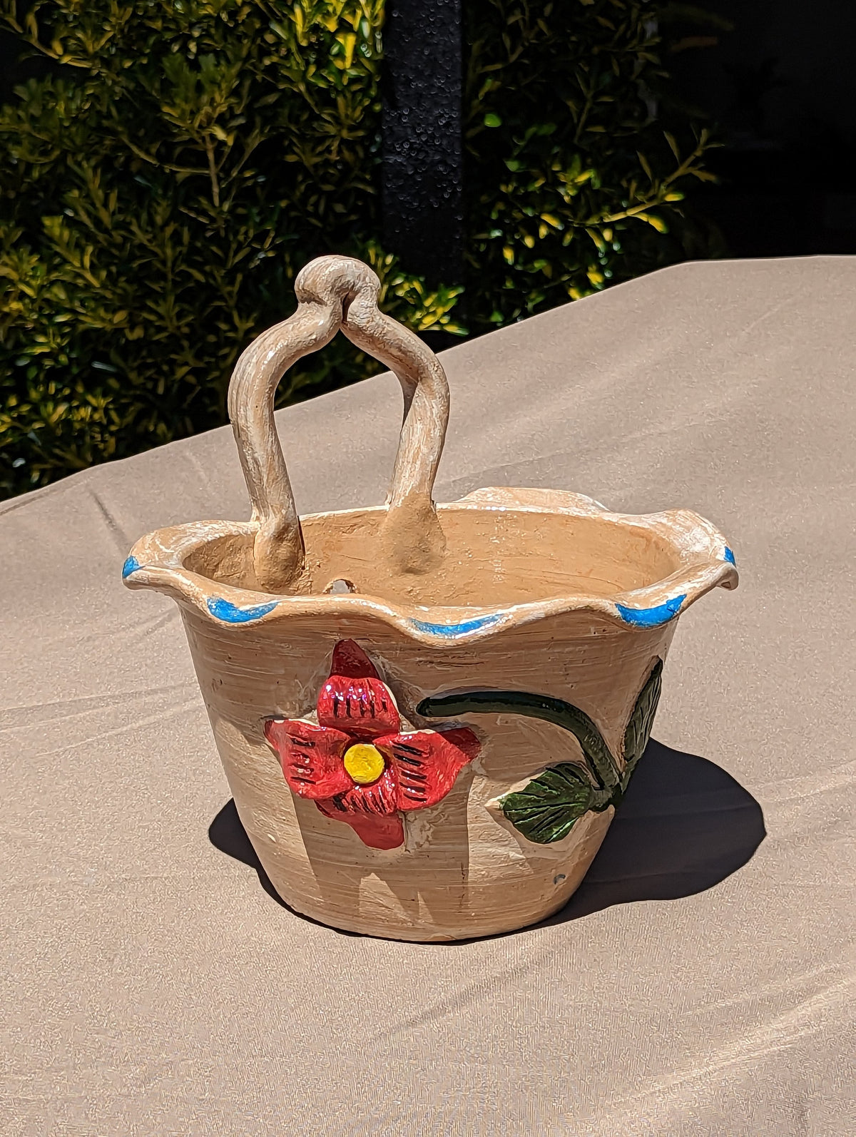 Hanging Planter, Ceramic Flower Pot, Handmade Mexican Pottery from Atzompa, Mexico, Home Decor, Indoor or Outdoor Decor, Charming Plant Pot