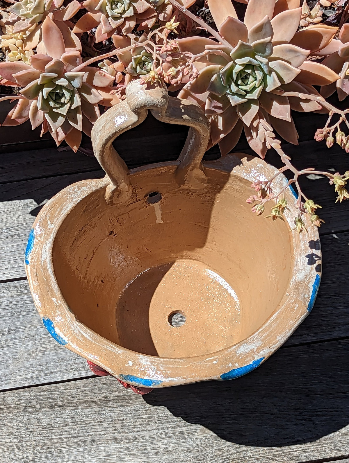 Hanging Planter, Ceramic Flower Pot, Handmade Mexican Pottery from Atzompa, Mexico, Home Decor, Indoor or Outdoor Decor, Charming Plant Pot