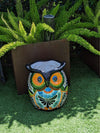 Gorgeous 14" Owl Flower Pot, Talavera Ceramic Planter, Handmade Pottery, Outdoor Garden Decor, Indoor Home Decor, Unique Gift for Birders