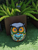 Gorgeous 14" Owl Flower Pot, Talavera Ceramic Planter, Handmade Pottery, Outdoor Garden Decor, Indoor Home Decor, Unique Gift for Birders