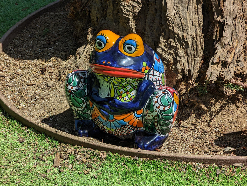 Frog Flower Pot, Colorful Ceramic Planter, Talavera Pottery, Indoor Outdoor Planter, Talavera Pot, Mexican Planter, Handmade Frog Pot, Large