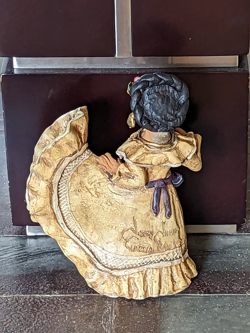 Woman Figurine in Oaxacan Dress, Mexican Folk Art, Handmade Home Decor, Clay Statue from Oaxaca, Mexico by Jose Juan Aguilar