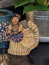 Woman Figurine in Oaxacan Dress, Mexican Folk Art, Handmade Home Decor, Clay Statue from Oaxaca, Mexico by Jose Juan Aguilar