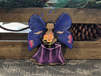 Christmas Ornament, Angel with Flowers, Christmas Angel Home Decor, Handmade Angel Art from Oaxaca Mexico, Christmas Tree Decor