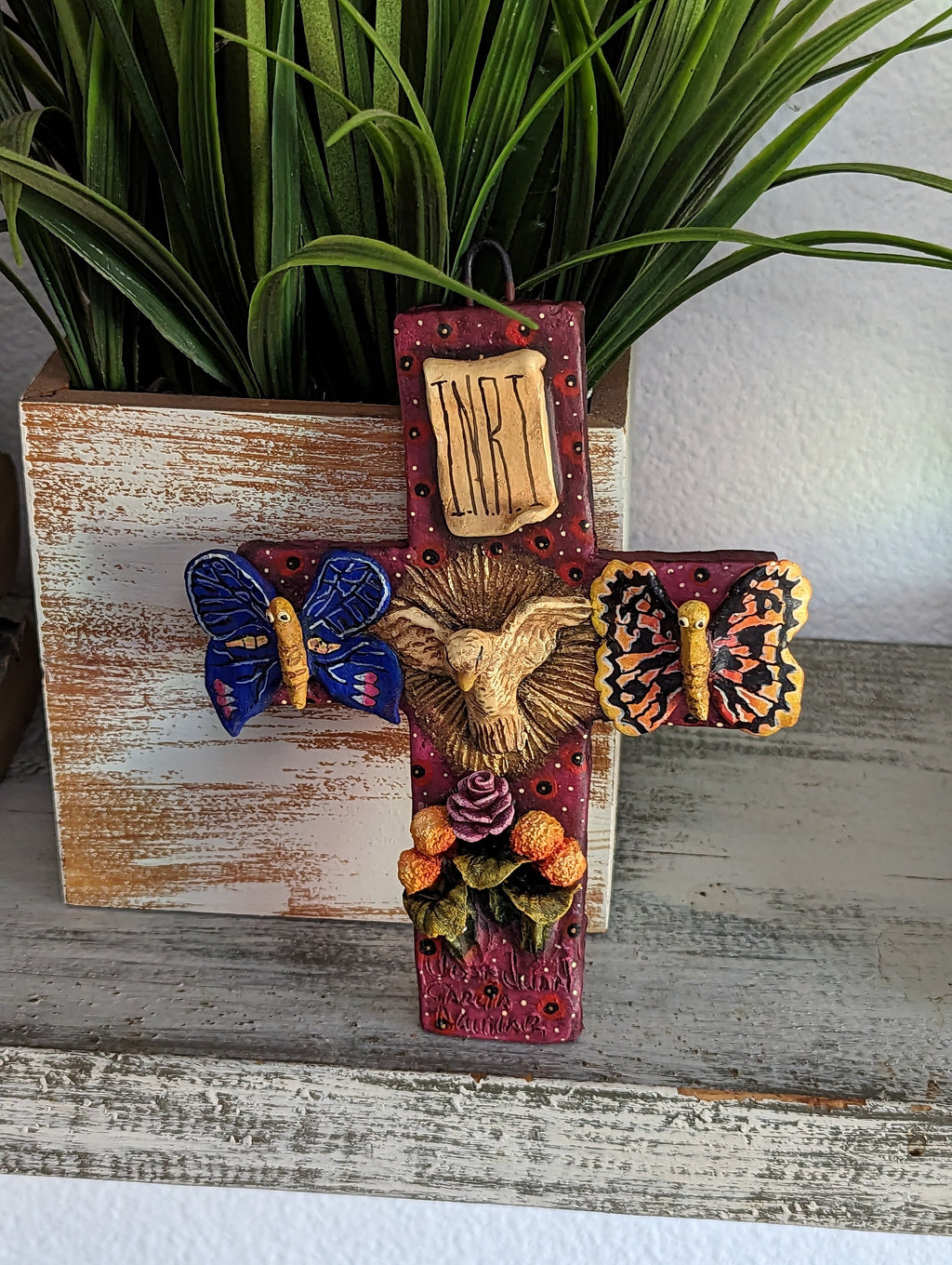 Cross Wall Decor, Mexico Art, Religious Home Decor, Mexico Folk Art - Handmade Wall Cross from Oaxaca, Cross Decor, Christian Wall Art