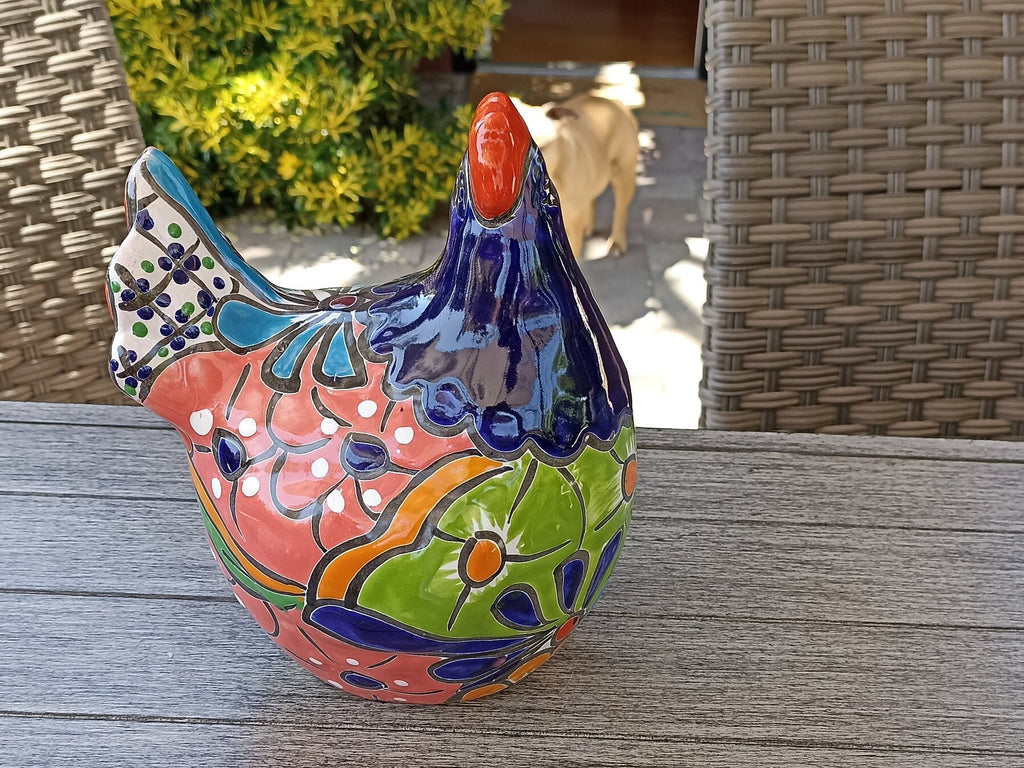 Ceramic Rooster, Talavera Pottery, Handmade in Mexico, Outdoor Home Decor, Garden or Porch Decor, Yard Art, Unique Gift for Chicken Lovers