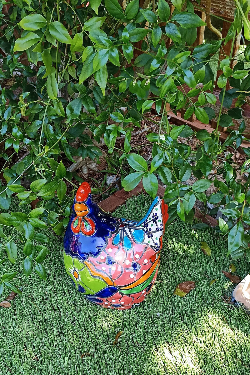 Ceramic Rooster, Talavera Pottery, Handmade in Mexico, Outdoor Home Decor, Garden or Porch Decor, Yard Art, Unique Gift for Chicken Lovers