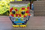 Talavera Owl Flower Pot, Ceramic Planter, Handmade Talavera Pottery, Garden Decor, Outdoor Decorations, Indoor Home Decor, Cute Owl Gifts