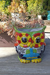 Talavera Owl Flower Pot, Ceramic Planter, Handmade Talavera Pottery, Garden Decor, Outdoor Decorations, Indoor Home Decor, Cute Owl Gifts