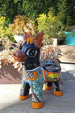 Talavera Donkey Planter is Mexican Pottery, Ceramic Planter Pot for Indoor Home Decor or Outdoor Garden Decor, Hand Painted Burro Flower Pot