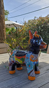 Talavera Donkey Planter is Mexican Pottery, Ceramic Planter Pot for Indoor Home Decor or Outdoor Garden Decor, Hand Painted Burro Flower Pot